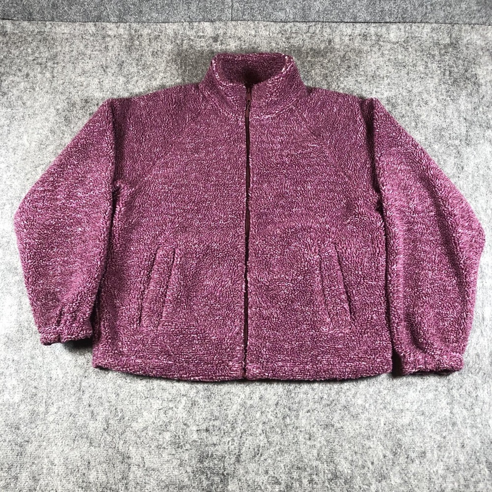 BDG Jacket Womens Medium Purple Faux Fur Sherpa Fleece‎ Full Zip Pockets Warm